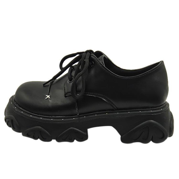 [Ушилай] Лоферы на платформе в британском стиле женские 2025 весна новые с небольшой высотой каблука милые и крутые маленькие кожаные туфли