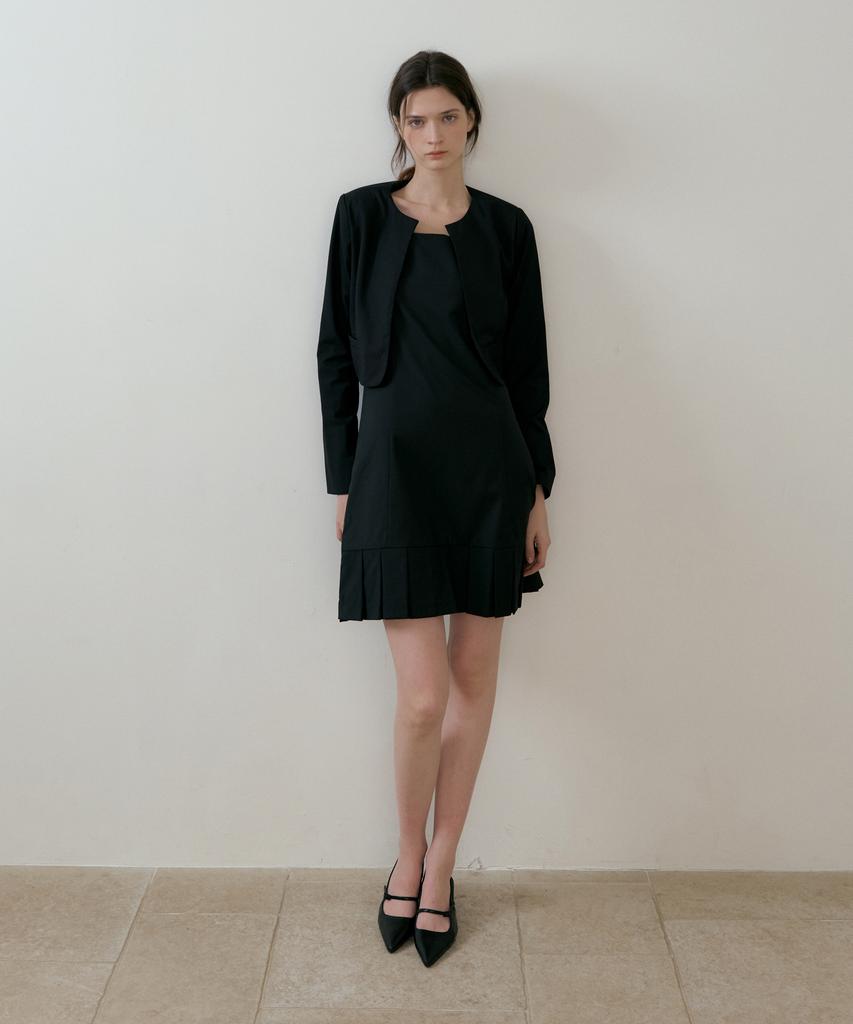 Riorg Batd Jacket With Pleats Sleeveless Ops Black