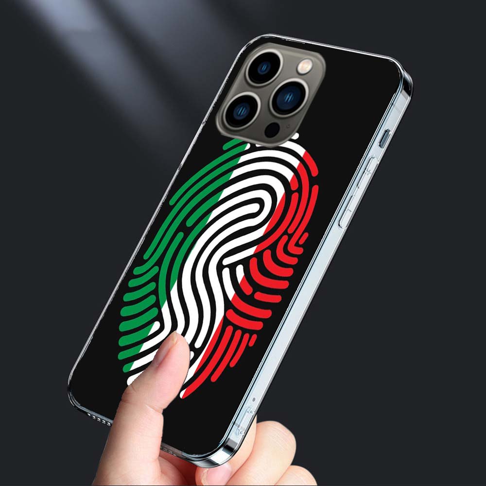Чехол для телефона с флагом Италии для iPhone 16E 15 Pro 14 Plus 17E 16 17 Pro Max Air 11 12 13 Mini Ударопрочный Capa Милый Чехол TPU Прозрачный