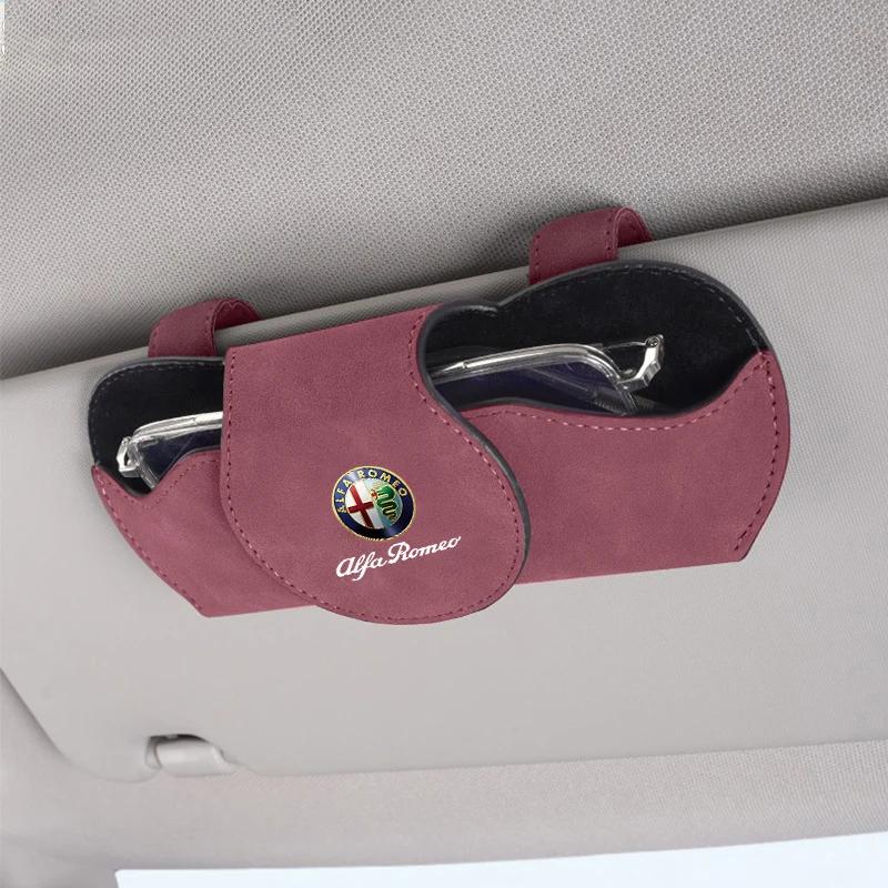 Car Stickers For Alfa Romeo Car Interior Glasses Clip Auto Sun Visor Sunglasses Holder For Alfa Romeo Giulia Stelvio Giulietta 1