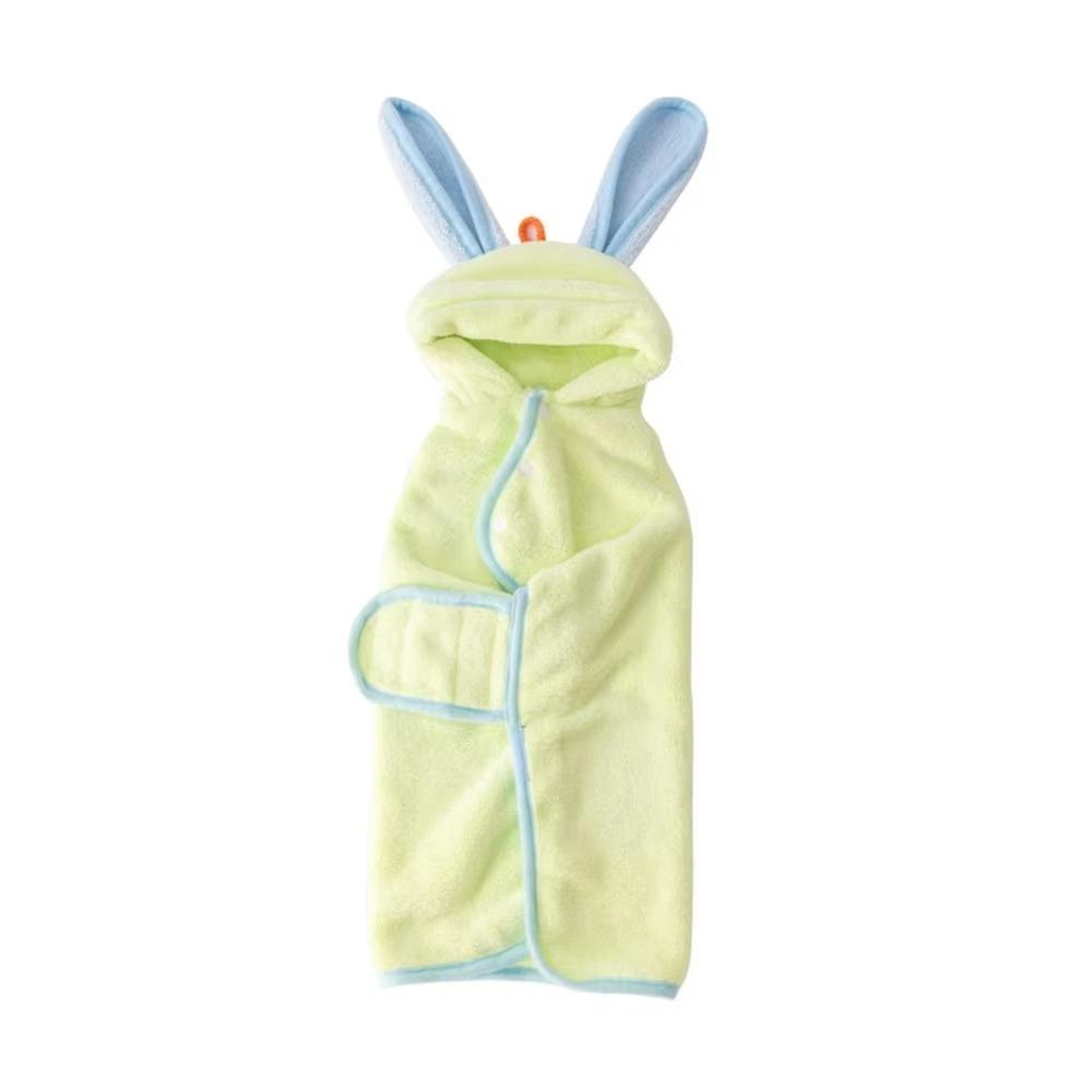 Coral Fleece Dog Hooded Bathrobe Super Absorbent Absorbent Pet Towel Cute Pet Bath Towel Dog Cat