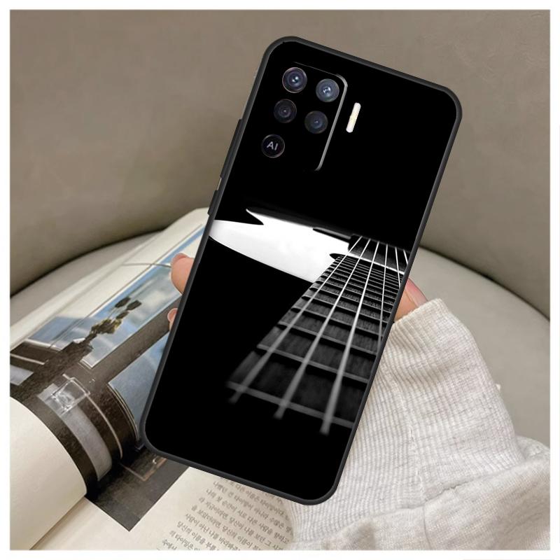 Vintage Music Guitars Case For OPPO A96 A76 A16 A54 A74 A94 A98 A78 A5 A9 A15 A17 A77 A52 A72 A53S A57S A79 Cover