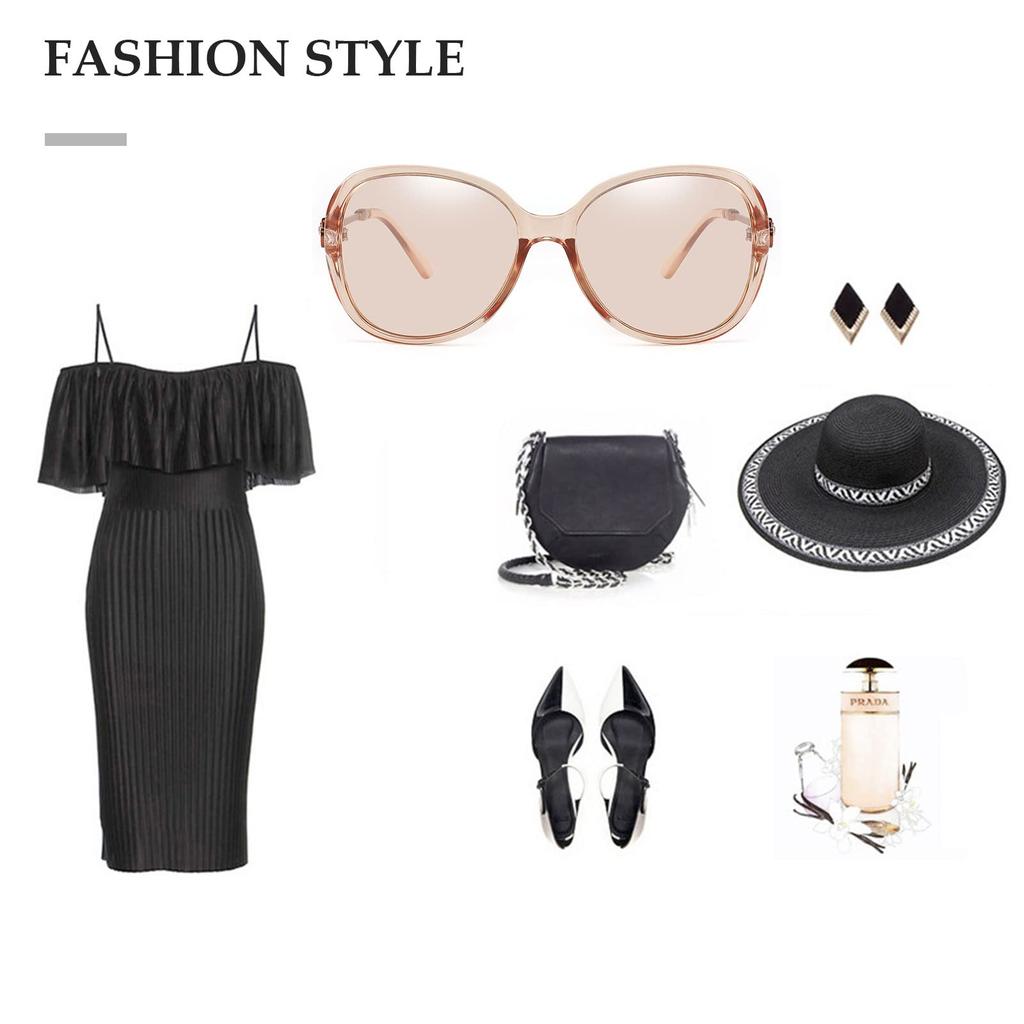 Поляризованные солнцезащитные очки для вождения с поляризованными меняющими цвет УФ-очками B1074 [FEISEDY] Женские, Линзы, UV400, Защита, Форма, Кошачий глаз, Легкие,