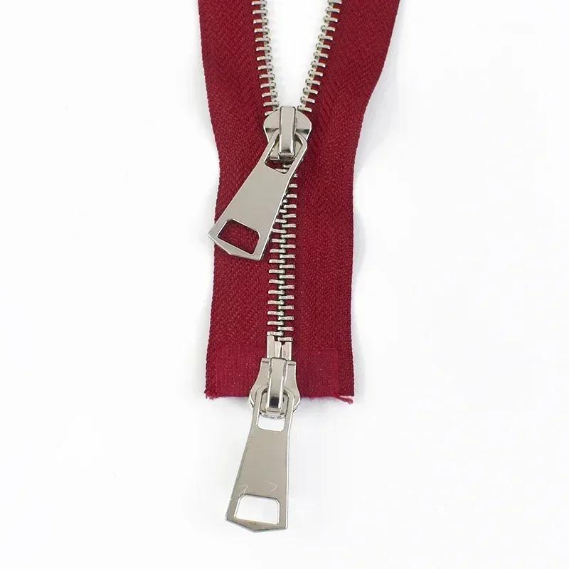 1-5 шт. 5# Металлические молнии 70/90/120 см Двусторонние разъемные молнии для пуховика Автоматическая блокировка Застежка-молния Швейный аксессуар для одежды