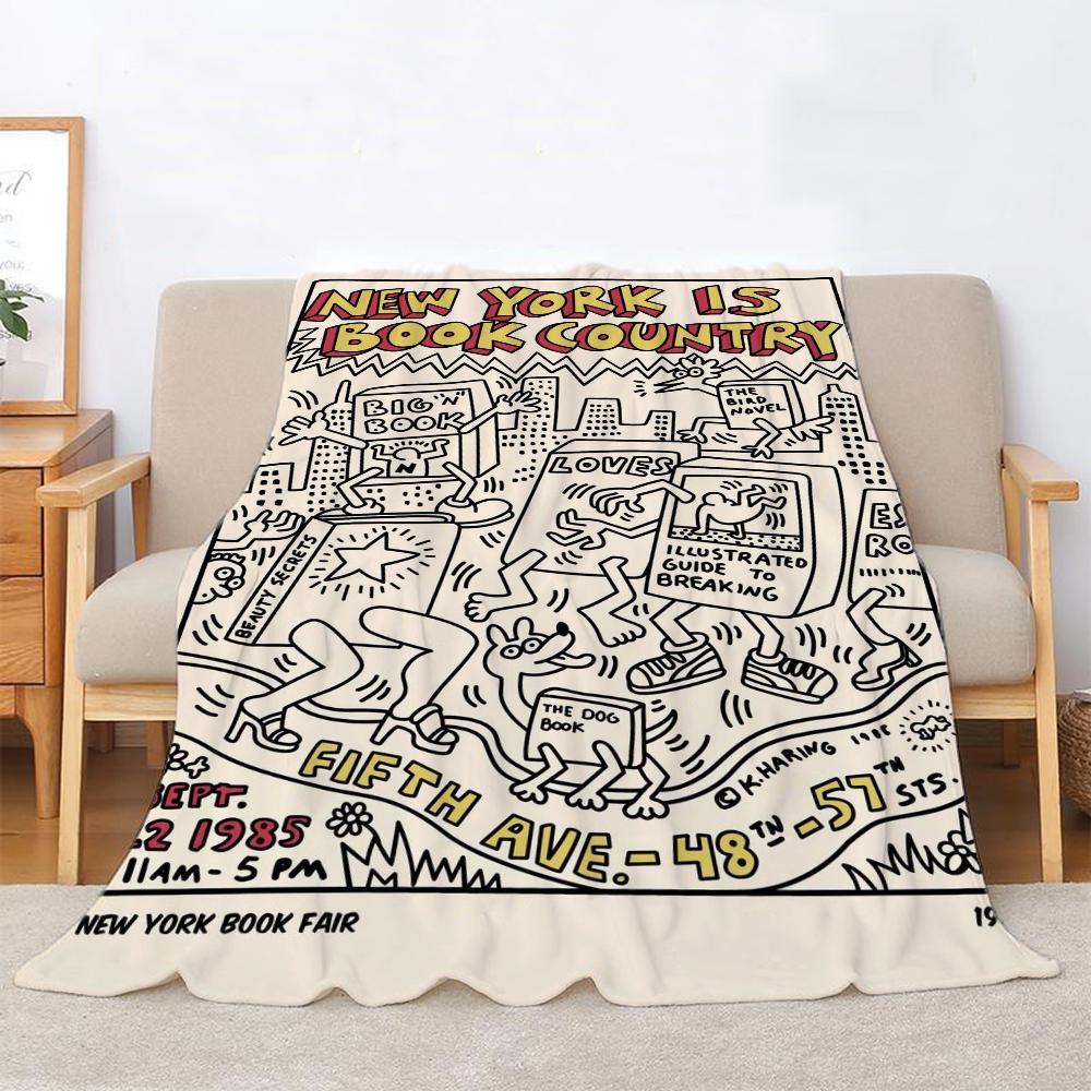 Декоративное одеяло Keiths Harings King Size Beach Towel Sofa Blankets &; Пледы Микрофибра Постельное Белье Интерьер для Дома Пушистый Плед