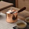 Ручной работы из чистой меди чайник для воды чайник для чая кофейник с молотковым узором одноручный водонагреватель посуда для питья столовые приборы