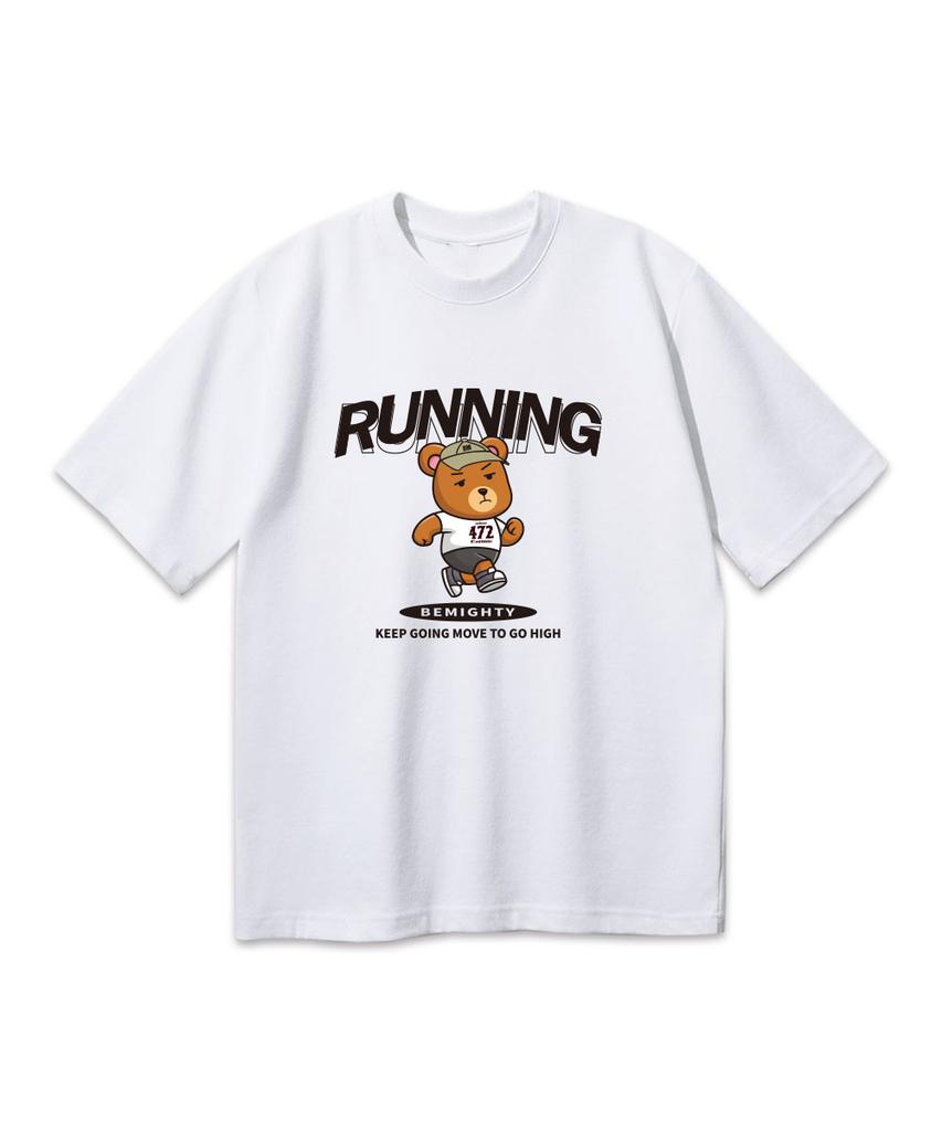 BEMIGHTY Running Bear Oversized Short Sleeve T-Shirt [Navy]