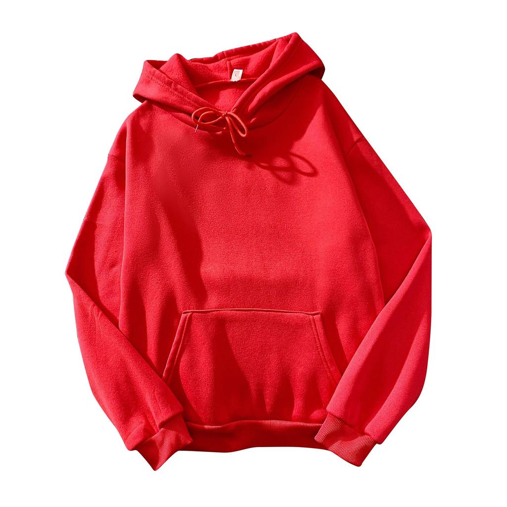 Women's Fashion Casual Solid Color Hooded Sweatshirt Loose Sports Tops Pullover