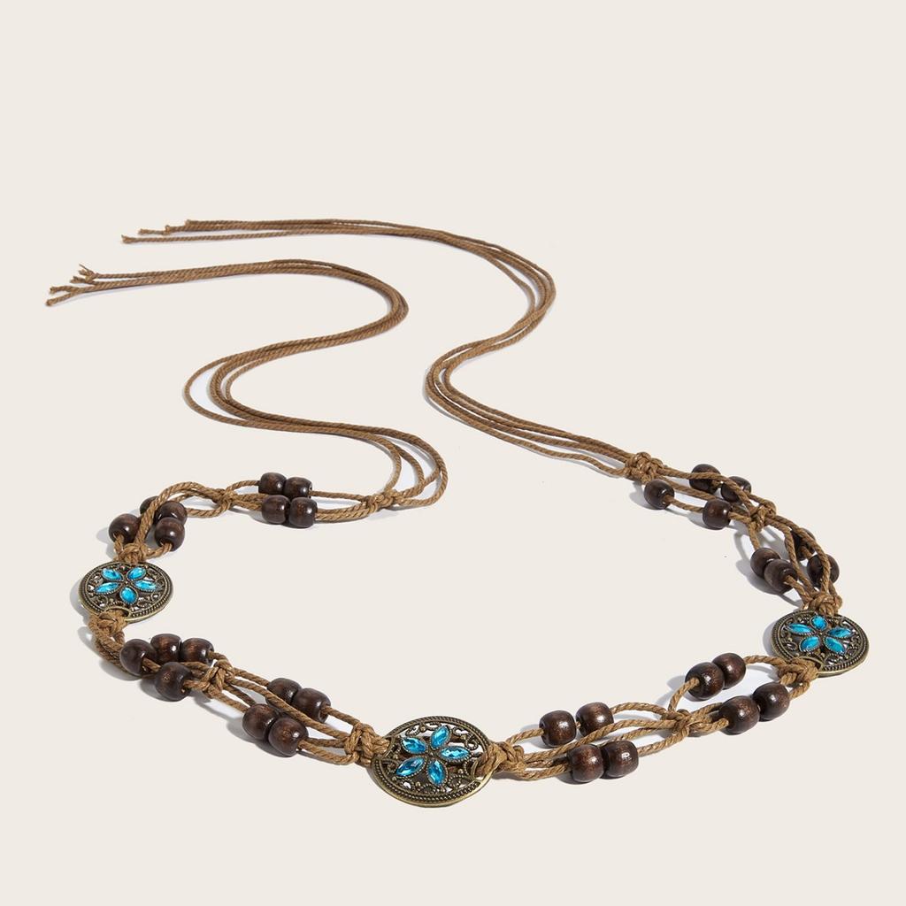 Винтажный этнический стиль, ручной работы, пояс, женское платье, декоративная поясная цепочка, персонализированная богемная поясная веревка