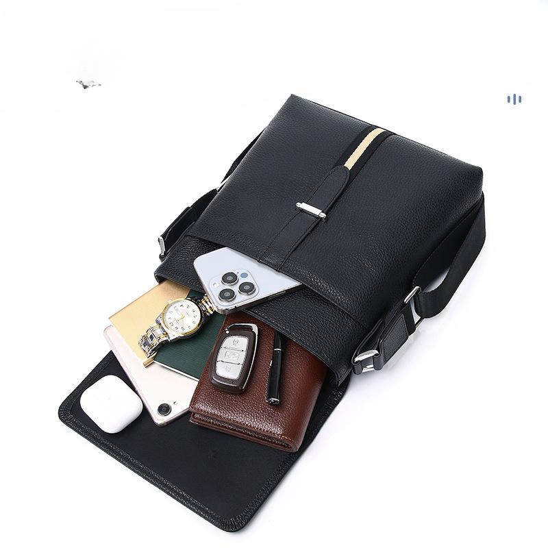 Мужская сумка через плечо Сумка через плечо Мужская деловая сумка для поездок на работу Маленький рюкзак из натуральной коровьей кожи Вместительная дорожная сумка на одно плечо