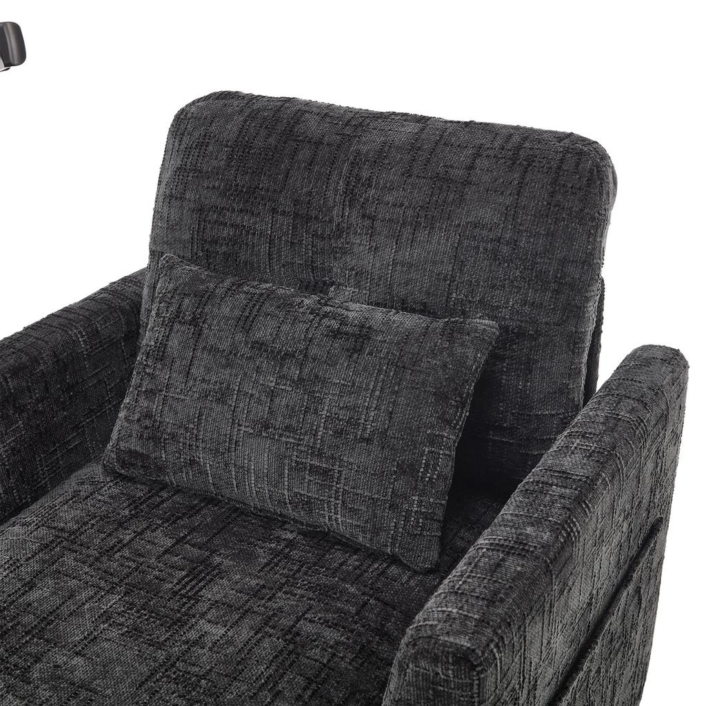 Multifunctional reclining sofa chair, leisure chair with phone holder, velvet single chair, suitable for living room, bedroom and small apartment.