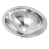 446x346x150mm RV 304 Stainless Steel Sink Oval Round Kitchen Hand Wash Bath Sink with 40mm Sewer Outlet for Boat
