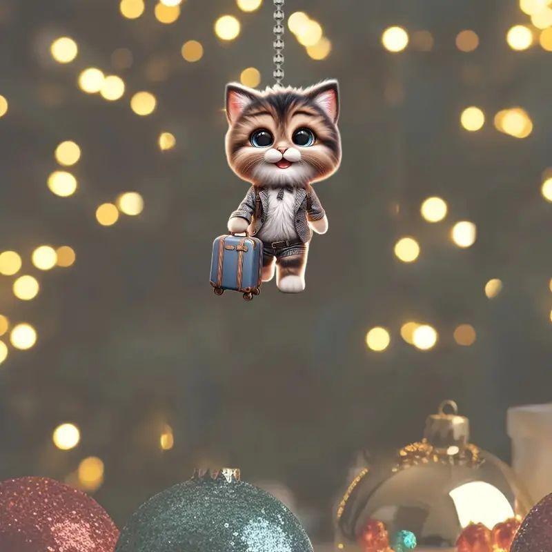 Cat Acrylic Playful Car Accessory Unique Home Decor And Backpack Charm For Cat Lovers