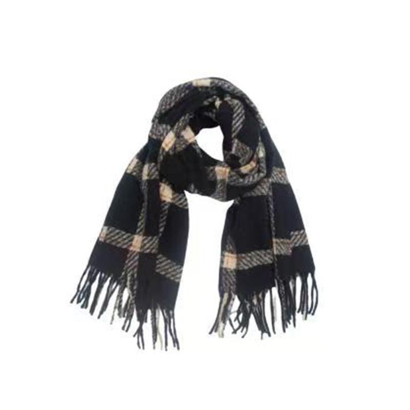 New autumn and winter high-end new widened and thickened plaid imitation cashmere scarf, scarf, warm shawl