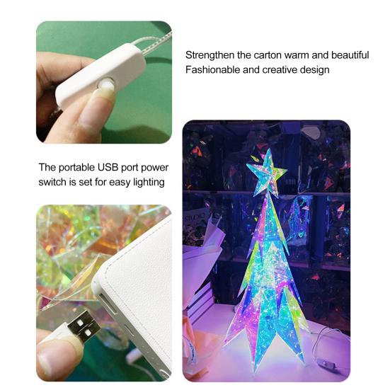 Рождественская елка, светодиодная рождественская елочная фигурка со звездой на верхушке, праздник