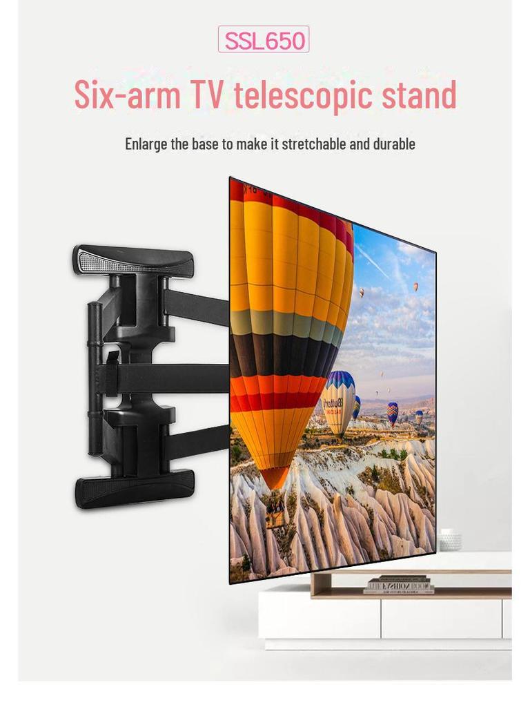 Universal Wall-Mounted Rotating TV Stand, Retractable for 43-85 Inch Displays