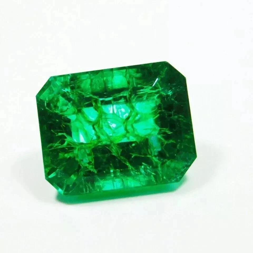 Emerald Cut Natural Emerald Colombian Green 6+ Ct Rare Certified Loose Gemstone