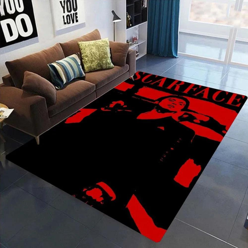 Retro S-Scarface Doormat Vintage Non Slip Carpet for Living Room Sofa Decor Modern Floor Mat for Men Bedroom Durable Area Rug
