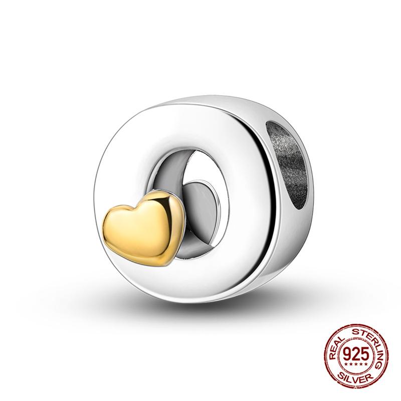 26 A- Z Alphabet Beads Copper Love Letter Charms Fits Original 3Mm Womans Bracelet Bangle Zircon Beads Diy Jewelry Gifts