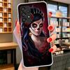 Catrina Beautiful Rose Girl Skull Phone Case For Samsung Galaxy A17 A37 A57 A16 A26 A36 A56 A15 A25 A35 A55 A14 A24 A34 A54 A13