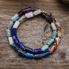 Luxury natural stone crystal 7 colors simple fashion European and American popular jewelry hexagonal column collarbone chain necklace jewelry