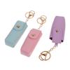 Solid Color Pu Leather Portable Mini Lipstick Pouch Keychain Mirror Pendant Keyring Fashion Storage Bag Women Makeup Accessories