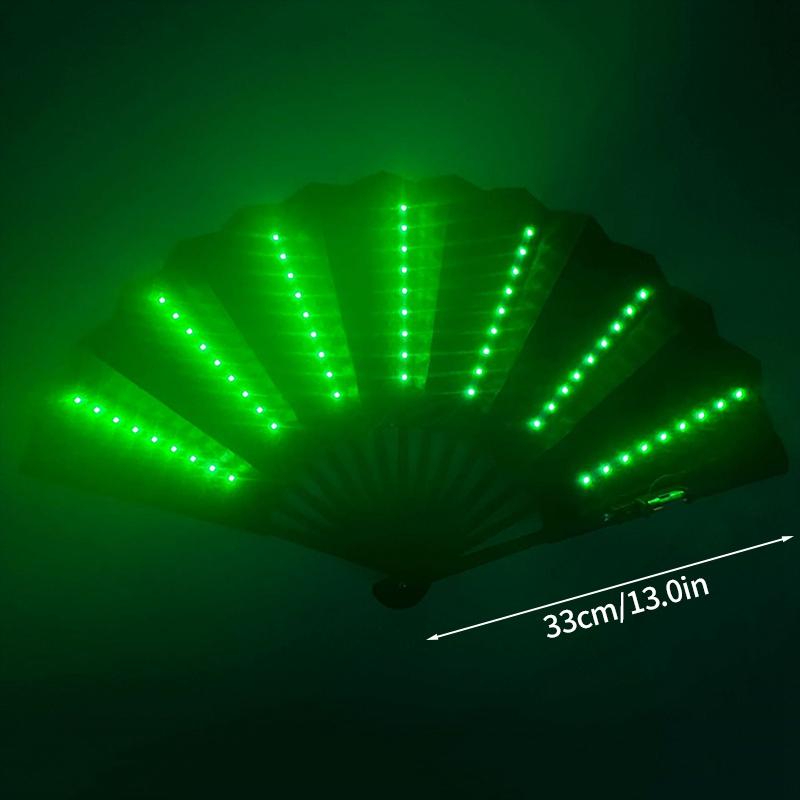 LED Wedding Hand Fans Dance Fan for Women Custom Wedding Fan Folding Hand Fan for Women Glow Fan Glow In Dark Abanicos Para Boda