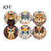 Functional Coasters for Home Decor 6 Pcs Cute Cat Coasters, Thick Heat-Resistant Wood Coaster Tabletop Protection, Anti-skid Tables Non Slip