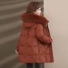 New Down Jacket Mother Women's Middle-aged and Elderly Winter Long Thick Fox Fur Collar White Duck Down Coat.