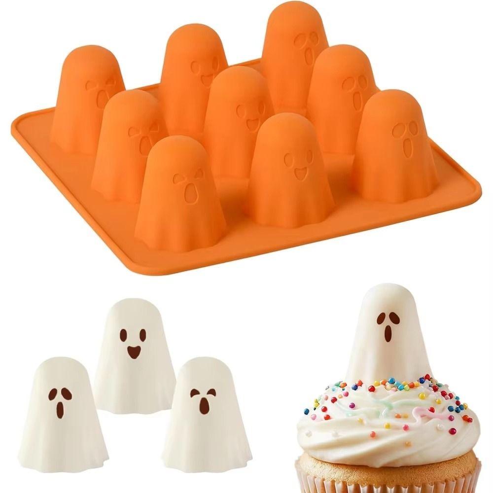 Durable Ghost Silicone Mold Reusable Halloween Baking Molds Multipurpose Ghost Shape Mold Baking