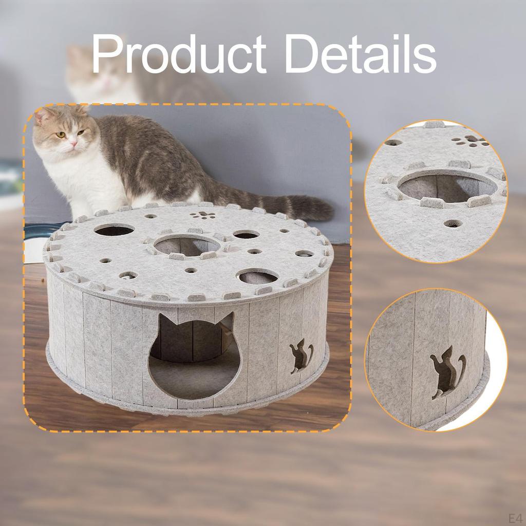 Pet Cat Tunnel Bed Activity Center Comfortable Warm Kitten Tube Nest for Bunny Small Medium