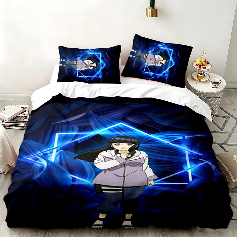 Hyuga Hinata 3pc set Perfect for bedroom use Comfortable bedding set includes a duvet cover and two pillowcases Ideal birthday or Christmas gift