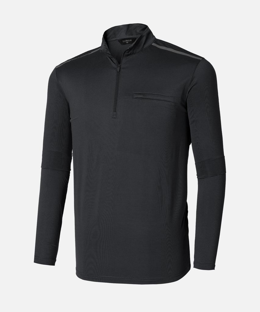 EXTRASPORTY [2Pack] Men'S Freshline Cooling Long Sleeve Zip-Up T-Shirt 4 Colors (Type B)
