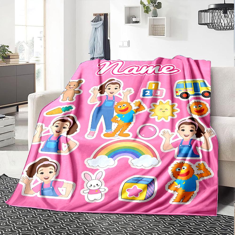 Customiz Name Personality Ms. Rachel Blanket Soft &Warm Sofa Office Bed Travel Lunch Break Blanket, Gift Suitable All Seasons