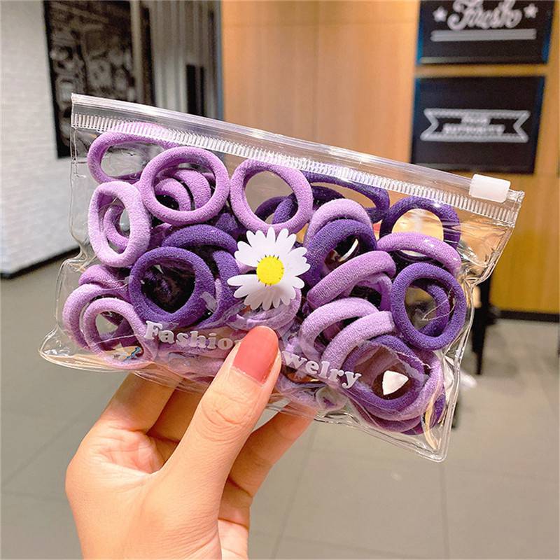 50 шт./компл. резинки эластичные резинки для волос держатели для хвостиков цветные нейлоновые аксессуары для волос для женщин и девочек