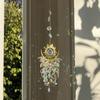 Gold Star Moon Lighting Crystal Wind Chime Wedding Party Crystal Pendant  Home Garden
