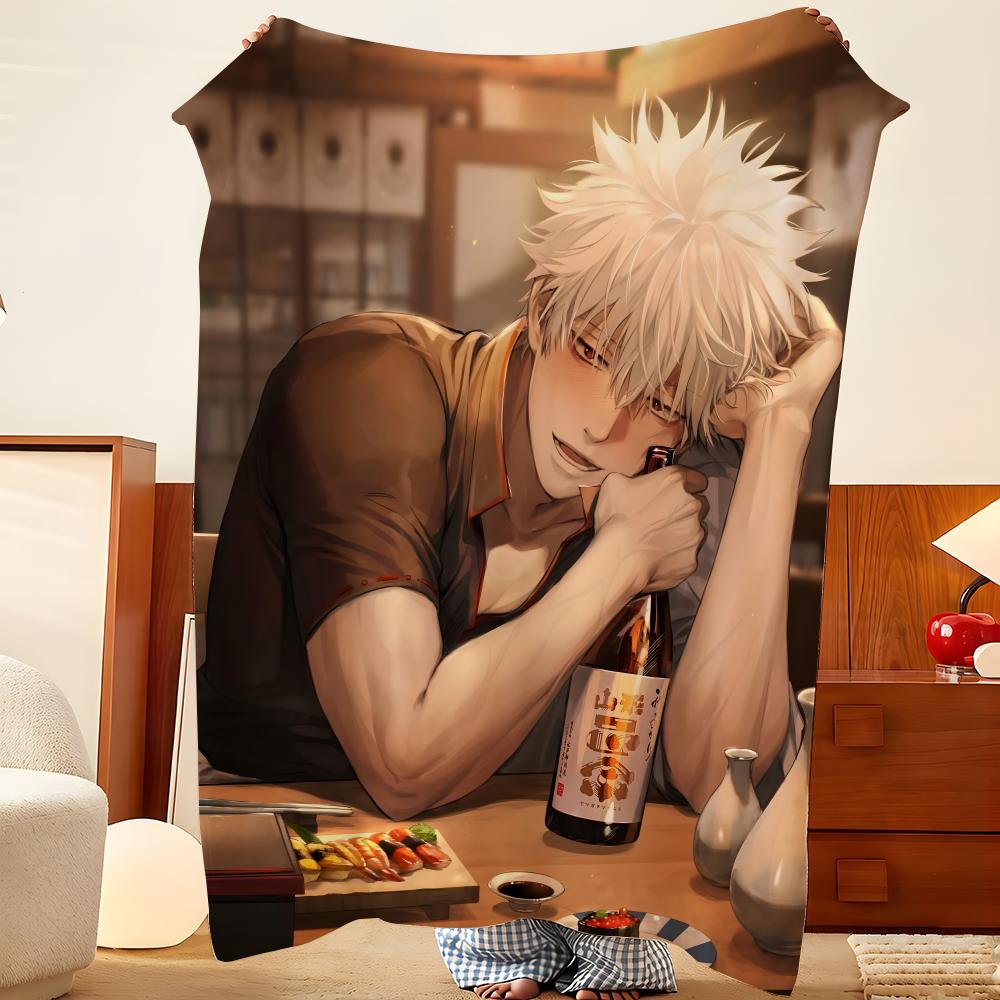 Аниме Gg-Gintama-aa Плед из фланели, легкий, уютный, прочный, моющийся, милый, классный