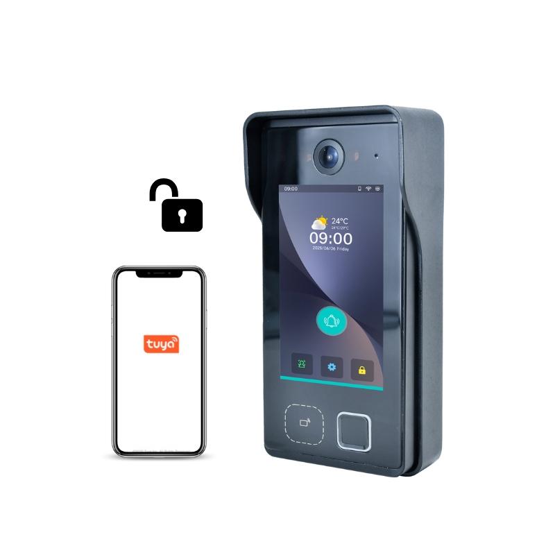 HIWINK Face Doorbell Matter Protocol 1080P Camera IP65 Face Palm Vein Fingerprint IC Card NFC Password Unlock