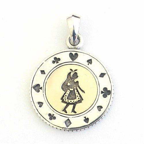 Подвеска-монета игральная карта Алиса Кролик с хорошей вибрацией