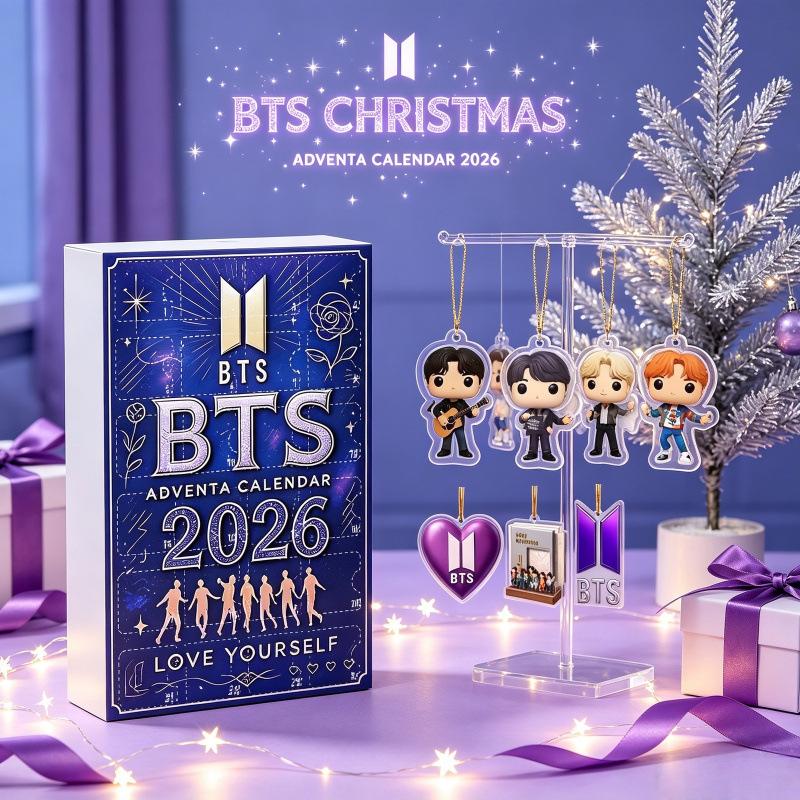 Advent Calendar 2026 Christmas Blind Box with Acrylic Keychain Christmas Tree Pendant Ornament