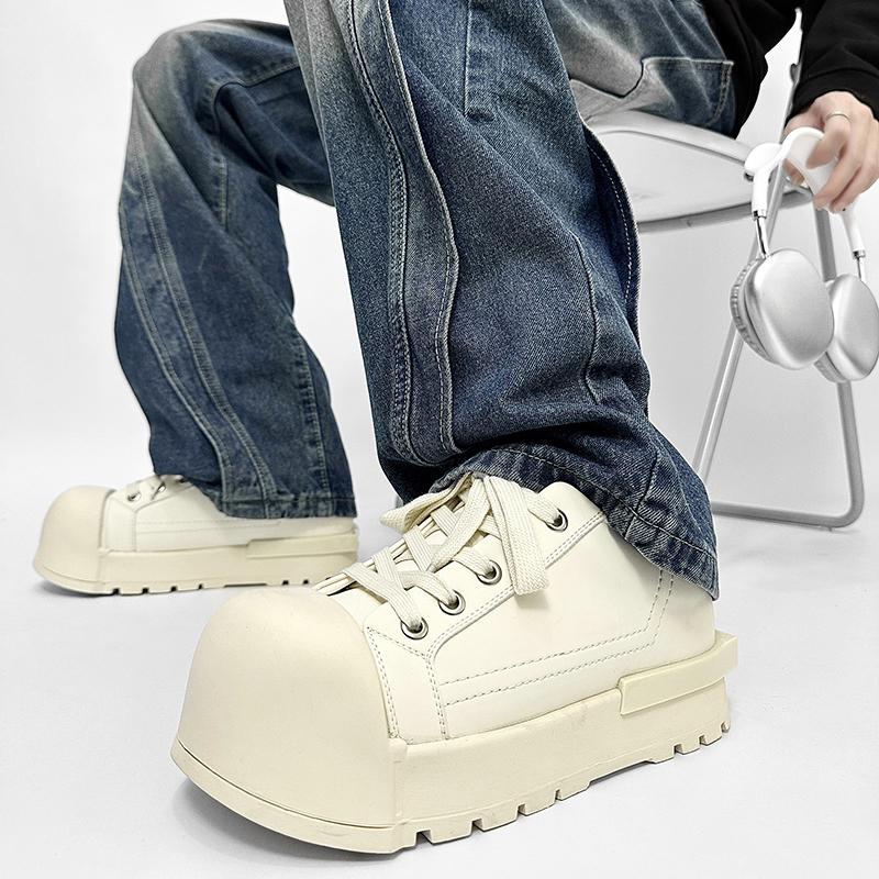 Thick Soled Couple Derby Shoes Fashion Designer's New Style Outdoor Leisure Walking Daily Quality Youth Black and White Shoes