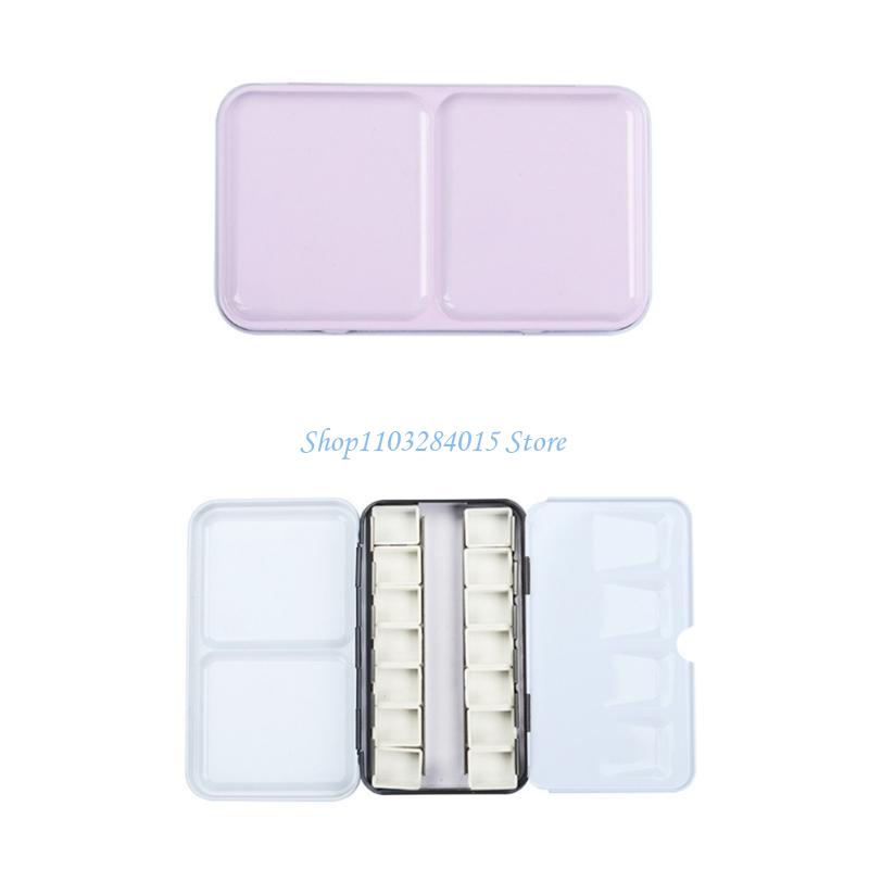 R6FF Empty Watercolor Palette-Trays Travel-Size Portable Paint Boxes Metal Empty Watercolor Tin Palette-Paint Case DIY Crafts