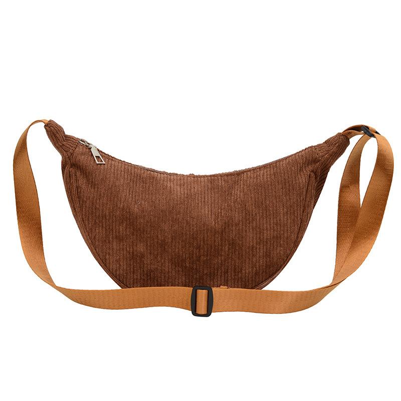 Corduroy Dumpling Bag 2024 New Versatile Messenger Shoulder Adjustable Casual Messenger Bag Women's Autumn and Winter