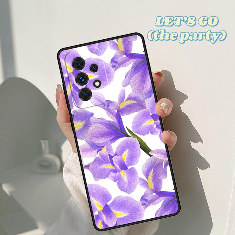 Blue Iris Flower phone case For Samsung Galaxy A42 A31 A40 A51 A71 A32 A80 A91 A52 A72 A73 A20e A21S A50 A70 A11 A12 Cover