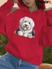 Whimsical Old English Sheepdog with Daisy Women's Hoodies