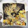 71 silk scarf square scarf high sense, Korean fashion versatile professional imitation silk small scarf retro printing silk