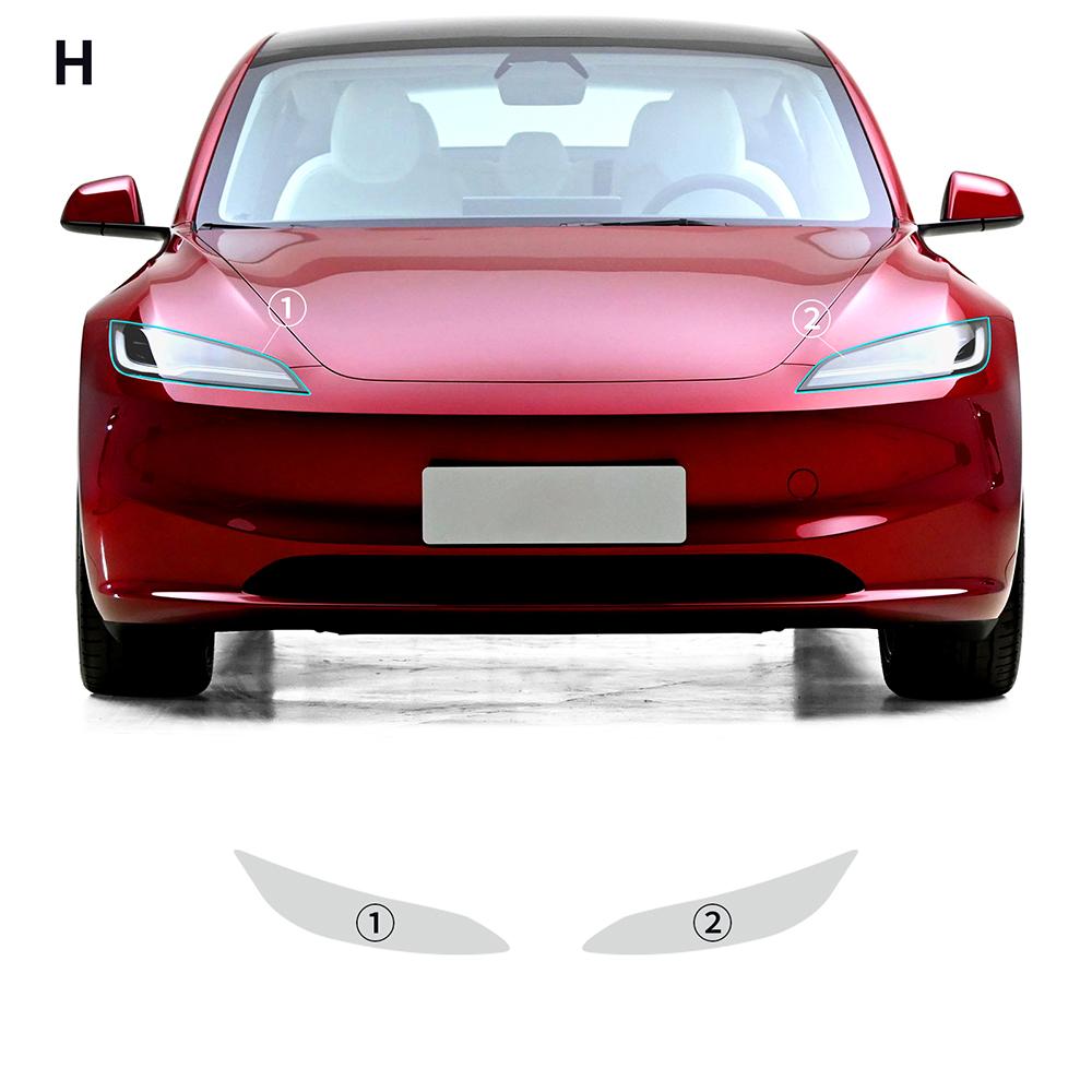 Предварительно вырезанная защитная пленка PPF для фар автомобиля TPU для Tesla Model 3 Y X S - Зеркало заднего вида Прозрачная Защита от царапин
