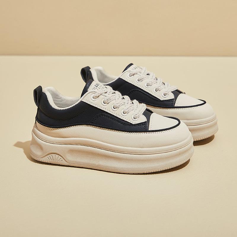 Кроссовки на платформе для женщин, классические, из искусственной кожи, слипоны, массивные, для ходьбы, женские, удобные, на шнуровке, повседневные, теннисные туфли, легкие, кроссовки