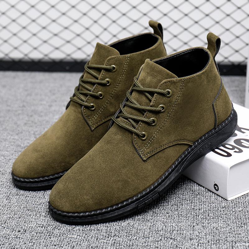 Fashion Men Shoes Luxury Suede Men Chelsea Boots 2025 New Comfortable Lace Up Ankle Boots Outdoor Casual High Quality Men Boots