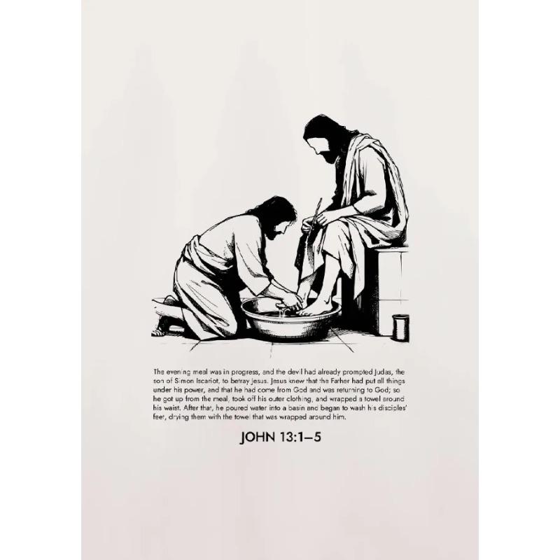 Jesus Walking on Water Look At The Birds Bible Christian Posters Canvas Printing Wall Art Picture for Living Room Home Decor
